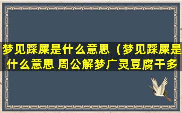 梦见踩屎是什么意思（梦见踩屎是什么意思 周公解梦广灵豆腐干多少钱）